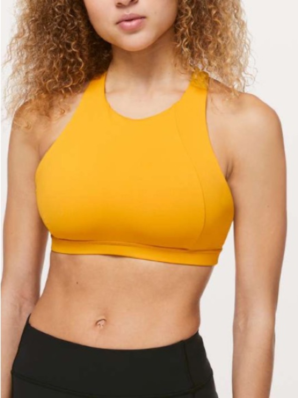 Lululemon Free To Be Serene Bra High Neck Honey Lemon Mustard Yellow 2